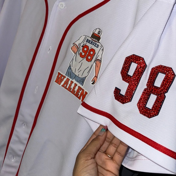 Morgan Wallen 98 Braves jeweled jersey - Picture 5 of 5